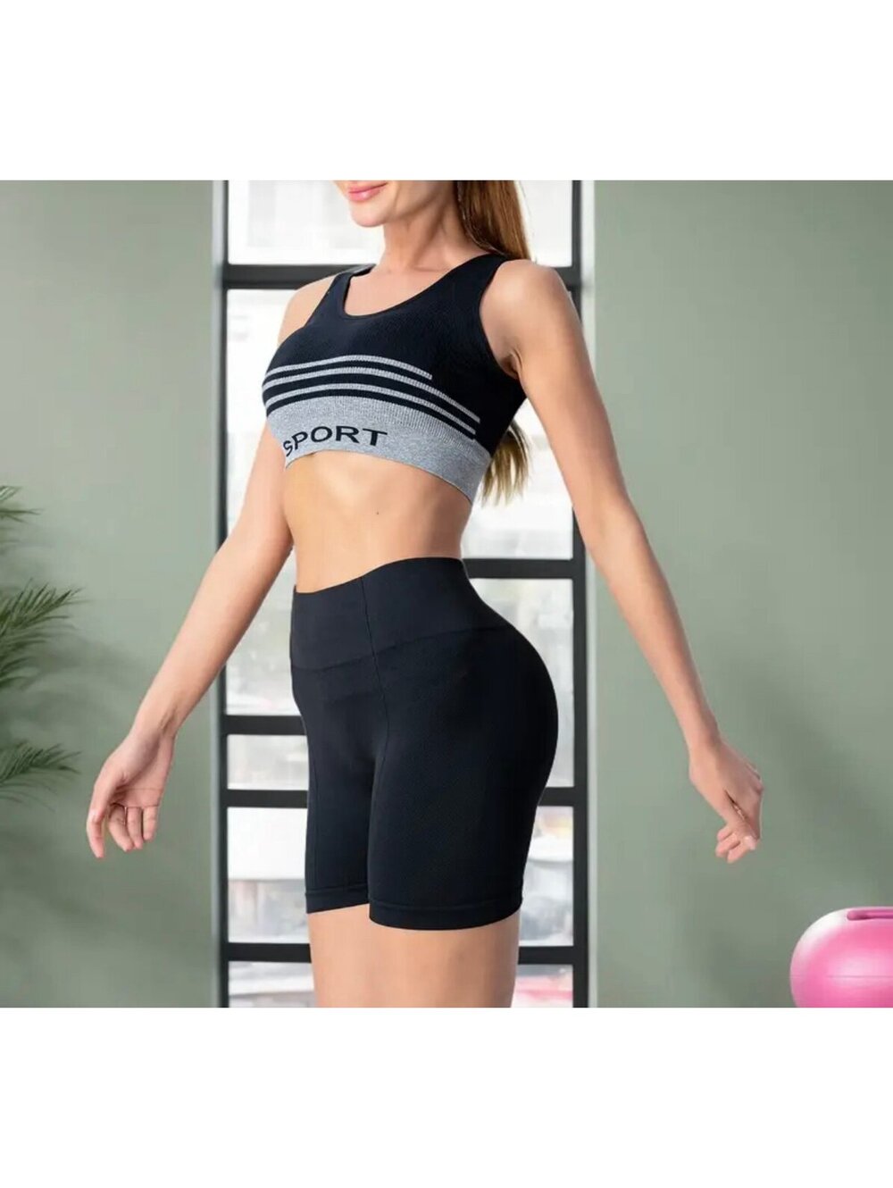 New - Flawless Fit - High Waisted Stretchy Athletic Shorts - Black - Size L